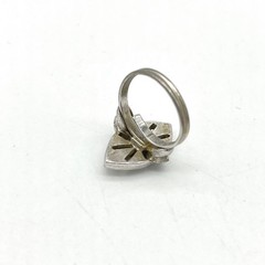 Vintage Sara Coventry Marquise Ring Blue Stone Silver Tone Ring Adjustable