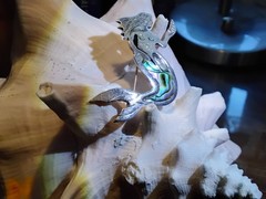 Vintage Sterling Silver Abalone Mermaid Pin