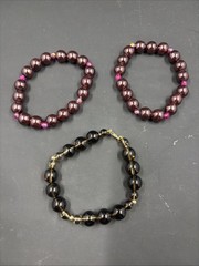 Lot Of 3 Estate Beaded Bracelets