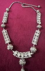 FABULOUS DRAMATIC STATEMENT VTG RHINESTONE DRIPPING TASSEL BIB NECKLACE