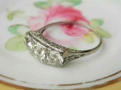 3.00 Ct Art Deco Style Lab Created Diamond Three-Stone Filigree 925 Silver Ring