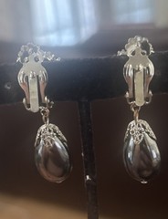 Juliana Hematite Vintage Rhinestone Drop Earrings