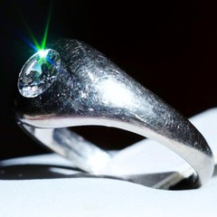 14k white gold ring 0.33ct natural diamond sz 4.5 solitaire antique 3.64gr N3622