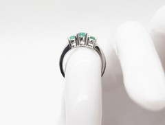 $7000 3 Stone 2.30ct Natural Colombian Emerald Platinum Band Ring 8g