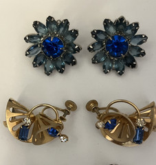 14 Pairs Vintage Clip On & Screw Back Earrings ~ Ralph Lauren Half Hoops