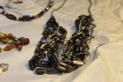 Stone leather shell vintage jewelry lot some designers too one leather sterling