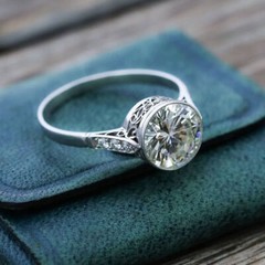 4 CT White Round Cut CZ Art Deco Antique Engagement Ring In 925 Sterling Silver