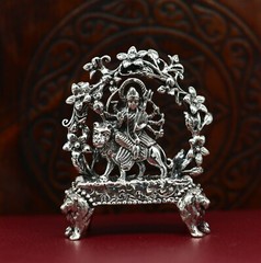 925 silver Goddess bhawani durga statue, figurine,puja article home temple art06