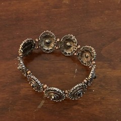 Vintage Western Inspired Mixed Metal Stretch Braclet 7”