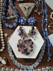 Antique Vtg to Now Rhinestone Costume Jewelry Lot 96+ Pcs Vendome Germany Silver