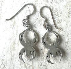 Vintage Sterling Silver 925 Spider Earrings Gothic Halloween Arachnid Studs