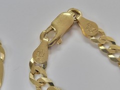 Gold Plated Sterling Silver Figaro Chain Necklace ~ 22″ ~ 10g ~ 2-E195