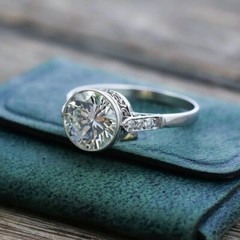4 CT White Round Cut CZ Art Deco Antique Engagement Ring In 925 Sterling Silver
