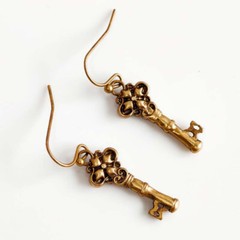 New Patricia Nash Key Drop Earrings Gift Vintage Women Party Holiday Jewelry