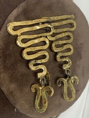 Vtg Celebrity N.Y. Gold Tone Necklace And Clip On Earrings Brutalist Style G C