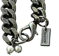 Pendleton Heavy Chain and Multi Strand Knotted Bead Necklace 36 in Gray