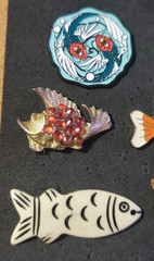 Vintage Fish Brooch Pin Lot of 15 Mixed Metal Enamel Nautical Ocean Jewelry