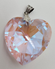 Vintage Italian Pink Crystal Pendant Silver 926