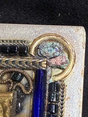 ❗️VINTAGE STUNNING HANDMADE Ayala Bar Mosaic Blue Turquoise Silver Brooch SIGNED