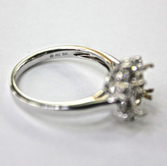 Art Deco 1-3.00ct Engagement Setting 18k White Gold 4g. Hey-Low 0.50ct Size 6.75