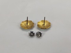 Pierced Earrings Gold Tone Multicolor Enamel Butterfly Costume Jewelry Vintage