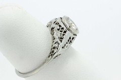 0.66Ct White Round Cut Filigree Engagement Wedding Ring In 925 Sterling Silver