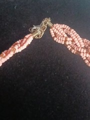 Vintage Coral Peach beaded choker
