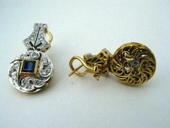Art Deco Style Lab Created Diamond Anniversary 14K Yellow Gold Finish Earrings