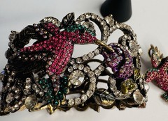 JTV Jewelry Humming Bird , Brooch Bracelet And Earrings With Crystal
