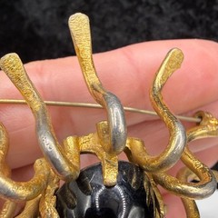Vintage Insect Brooch Abstract LARGE Gold Tone READ