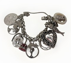 DANECRAFT Sterling Charm Bracelet 14 Charms 110g