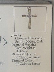Vintage Small 10K Solid Gold Cross Pendant With Diamonds & Thin Chain NEW