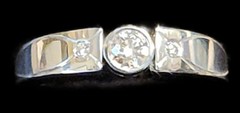 18k White Gold Diamond Ring Size 6.5 w/appraisal paperwork No Box Please Read