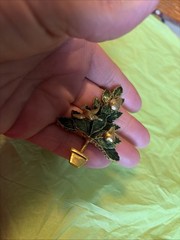 Vintage Rare Signed Original By Robert Christmas Tree Brooch-Green Ivy Branches