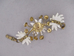 Vintage Flower Bracelet Moonstone 1950s 1960s Costume Jewelry
