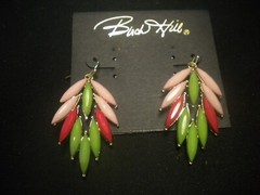 BIRCH HILL DANGLE EARRINGS BEAUTIFUL NEW ON ORIGINAL CARD MULTICOLORED