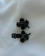 1950s HOLLYCRAFT Berries Rhinestone Enamel Brooch & Earring Clip On Set