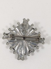 Damaged!! VTG Silver Tone Faux Turquoise Cabochon Round Pendant Brooch Pin 1.25″