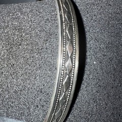 Vtg Sterling Silver Bangle Bracelet Approx 7 7/8” inside & 1/4” wide. 5.4+grams