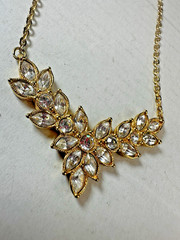 Vintage Necklace Avon Marquise Crystal Pendant Glamorous