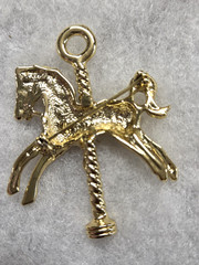 Vtg AJC gold tone Carousal Horse Pin