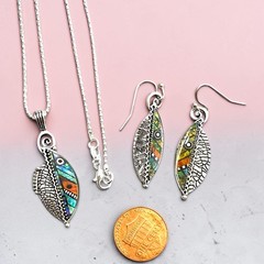 Everyday Casual Dainty Chain Necklace Earrings Set Pierced Hook Earrings