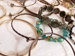 Vintage bracelets. Mixed metals. bangle, cuff, stones, beads. You get all 27