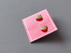 Vintage 1979 AVON ‘Heartshine’ Pierced Earrings Pavé Rhinestones Goldtone Hearts