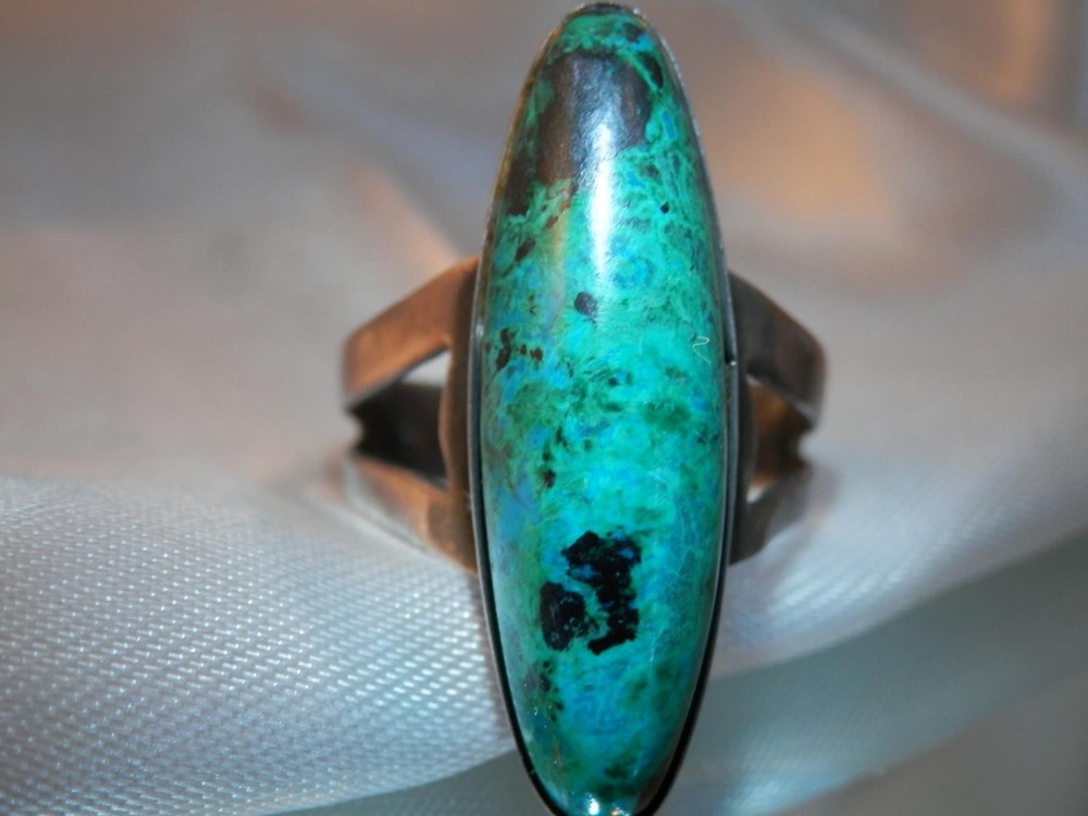 OOAK WOW Vintage 70’s Solomon’s Stone Eliat Israel Adj Size Modern Art Ring 23J5