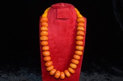 VTG Moroccan Necklace Coral Orange Berber Pendant Amber Handmade Beads African