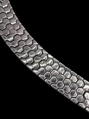 Vintage Crown Trifari Honeycomb Bracelet Mesh Geometric Hexagon Link
