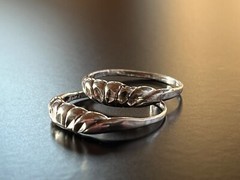 VTG Lot of 2 Handcrafted 925 Silver Stackable Rings Approx Size 7 Detailed 2.27G