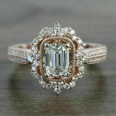 Vintage 3.40Ct Art Deco Style Lab Created Diamond 14k Rose Gold FN Wedding Ring