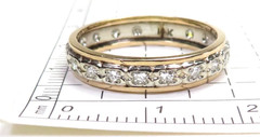 Antique 1920’s Eternity Wedding Band 14K Two Tone Gold Ring Sz 7.25 UK-O EGL USA